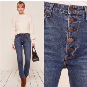 Reformation Blue Straight Leg Jeans